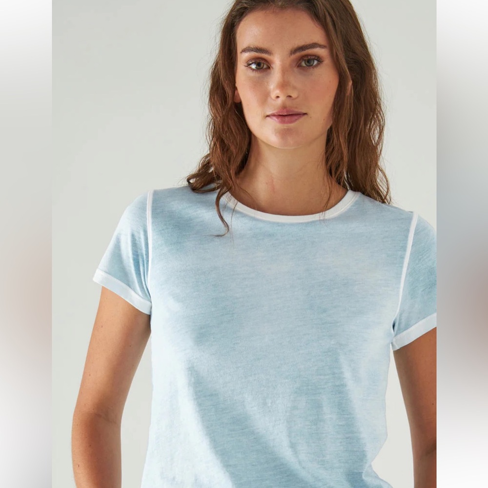Patrick Assaraf Women's REVERSE SPRAY LIGHTWEIGHT PIMA COTTON T-SHIRT - S